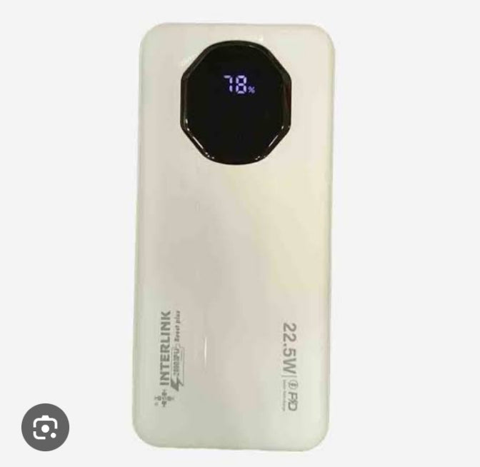 INTERLINK Boost PowerBank 20,000 Mah Support 22 watt